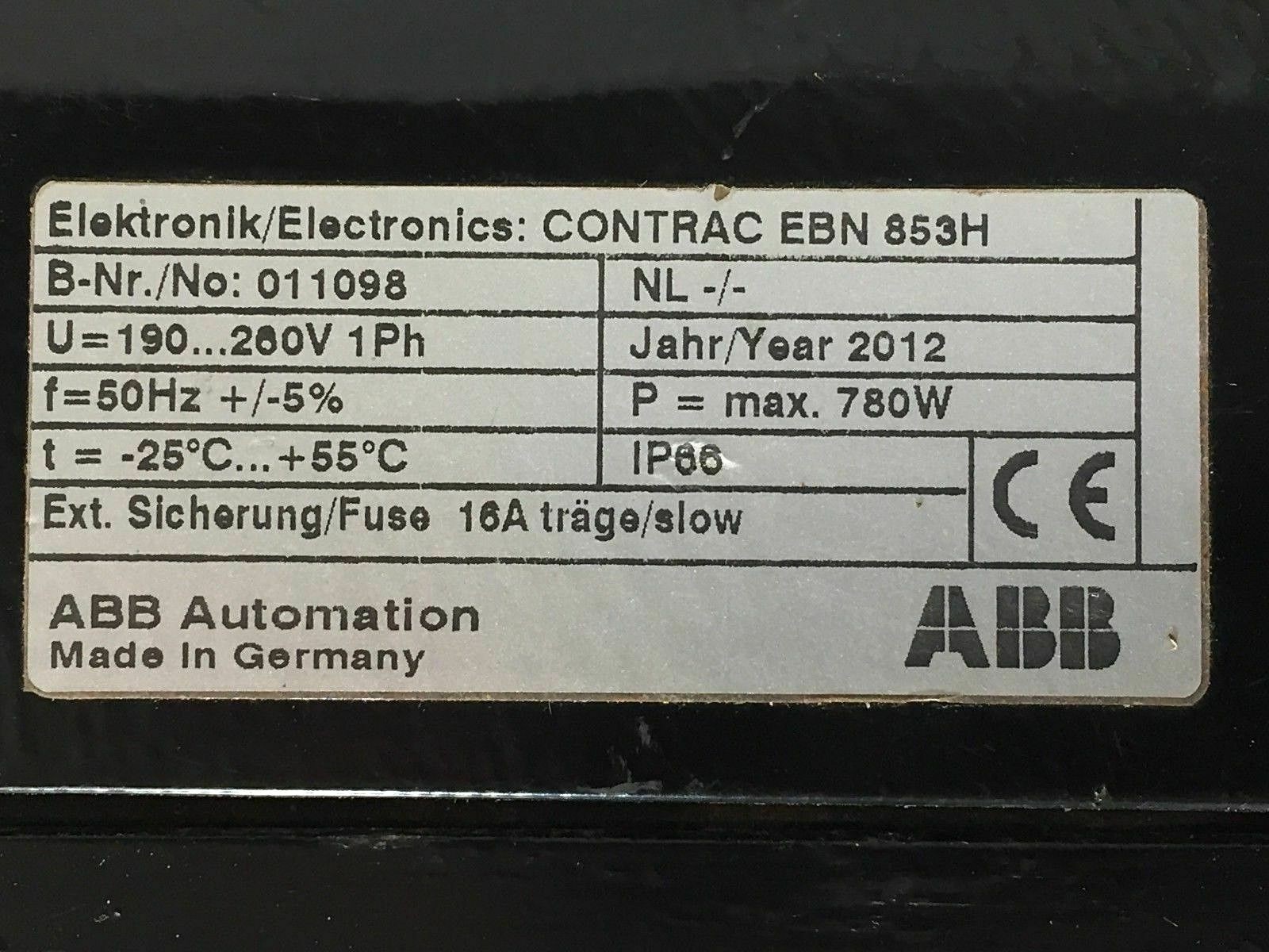 EBN853 RHDE250-10 brand new and original, Signal and power input only via separate, microprocessor-controlled electronic