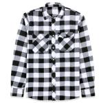 Fashionable Men′s Flannel Checked Shirt Buckle Ordinary Fitted Long-Sleeved