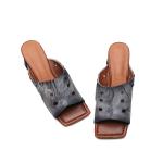 S263 Hole slip-toe slippers, cool temperament, fashionable mid-heel slippers