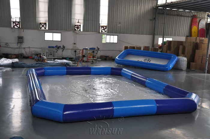 Blue Color Large Inflatable Swimming Pool / Airtight Pool For Kids