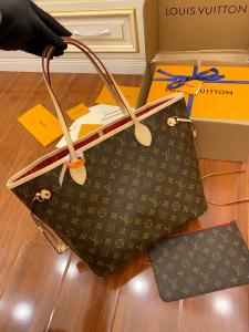 Wholesale Louis Vuitton Designer Monogram Bag Pink Monogram Canvas Neverfull Mm Italian A-Grade Leather from china suppliers