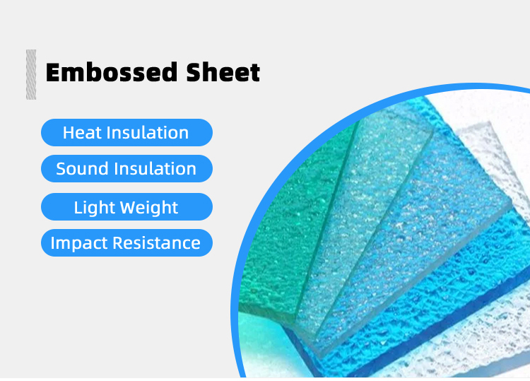 Fire Resistant PC Solid Sheet Building Plastic PC Embossed Sheet