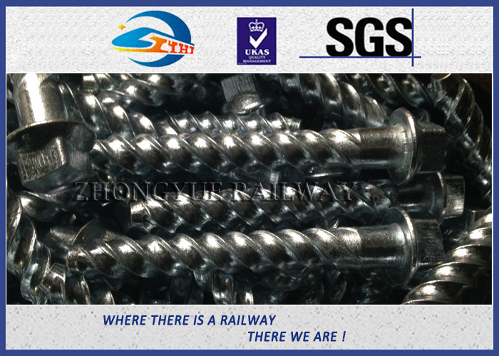 GB standard Hot-Dip Galvanized Spiral Spikes with 35# Steel for railroad fastening