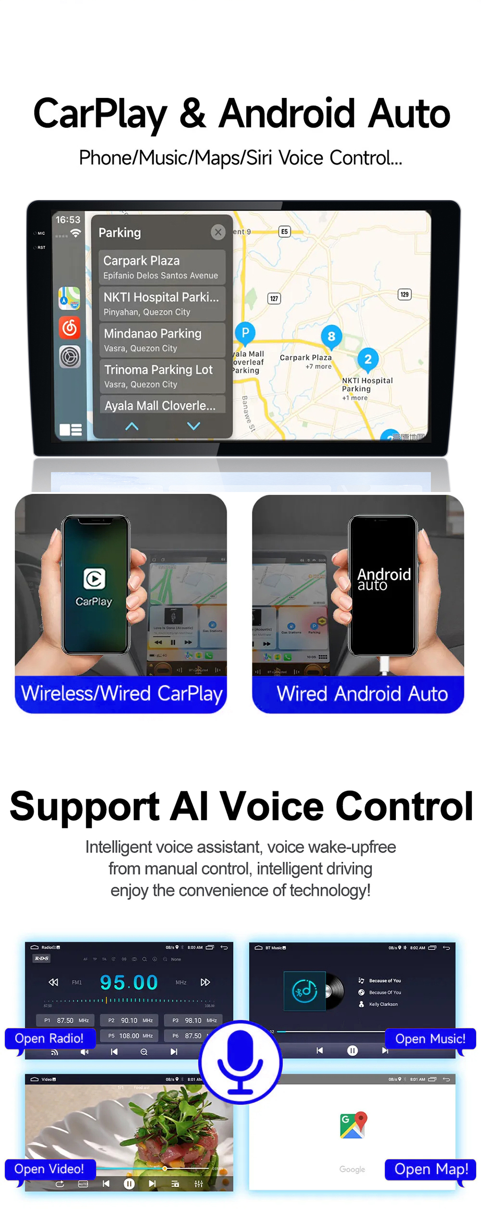10inch 2Din 8Core Car Stereo Autoradio Universal WIFI GPS QELD 2k Screen Car Audio Player