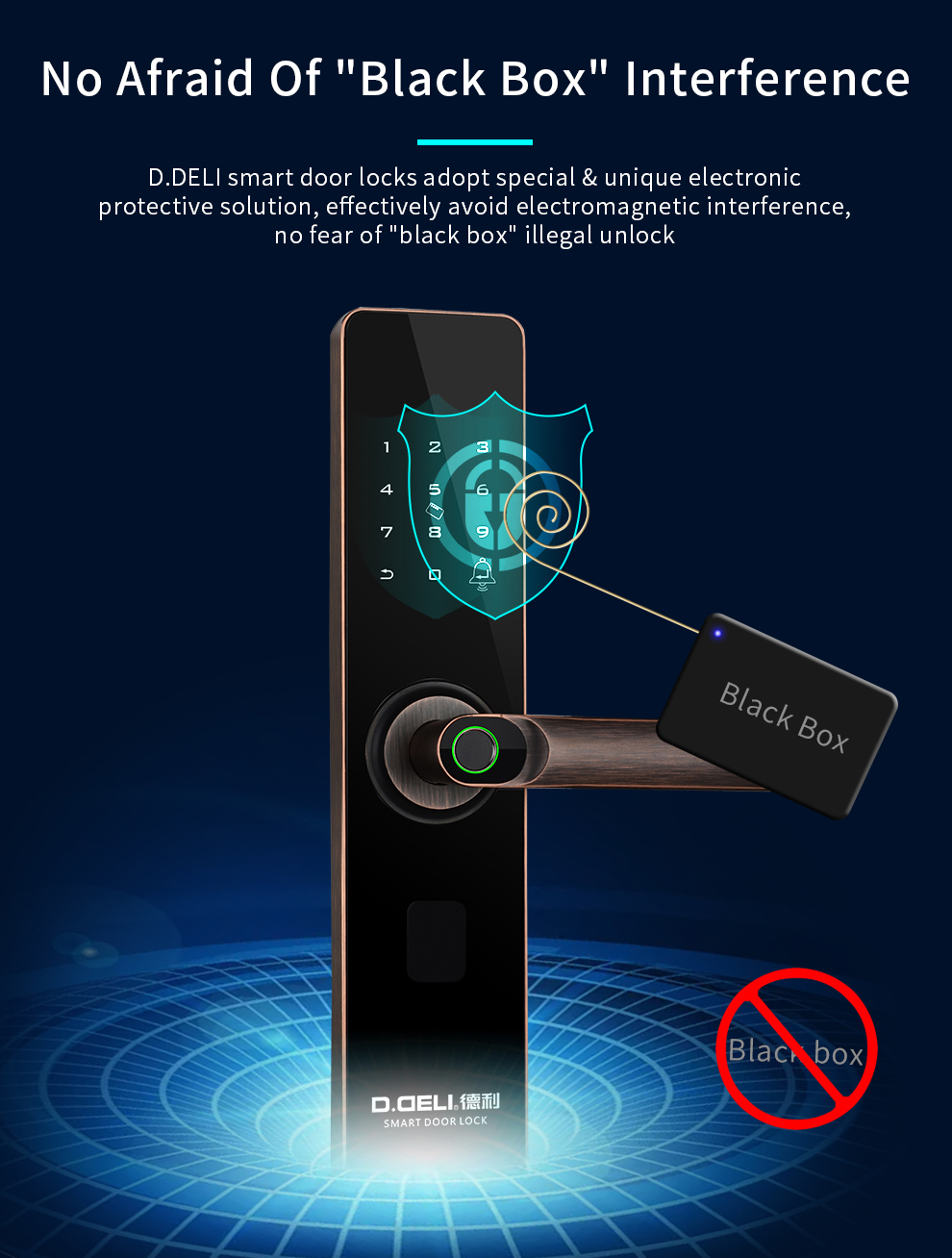 500DPI Intelligent Fingerprint Password Lock 4 AA Alkaline Batteries
