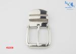 Square Center Bar Buckle , Reversible Metal Pin Replacement Belt Buckle