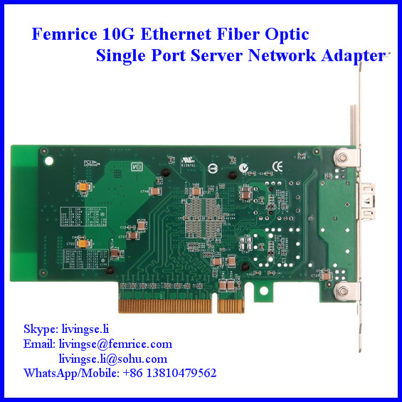 Femrice 10Gbps Single Port Fiber Optical Ethernet PCI Express x8 Network Card