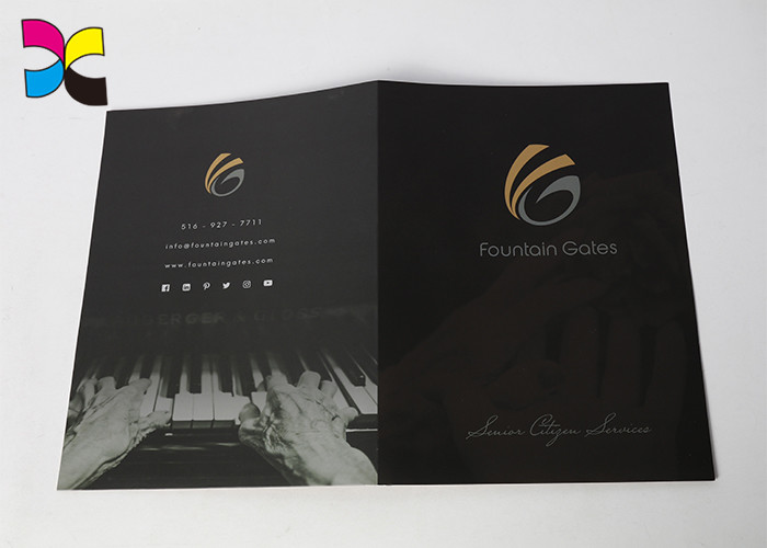 Environment - Friendly Printed File Folders With Pockets , Luxurious Restaurant Bill Folder