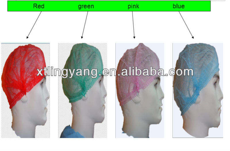Disposable nonwoven mob cap/clip cap/hairnet/surgical cap