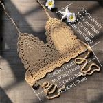 Niris Lingerie New Fashion Knit Crochet Cami Women Bralette Halter Neck Crop