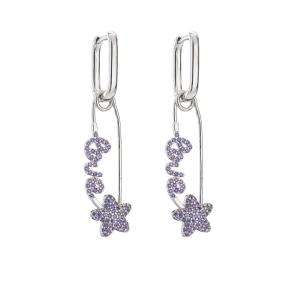Wholesale 925 Sterling Silver Crystal Jewelry Hoop Earrings Zircon For Anniversary Wedding from china suppliers