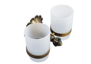 Wholesale Antique Brass Bathroom Fittings Double Tumbler Holder Brass Material For Hotel from china suppliers
