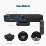 4k conference camera ePTZ all-in-one USB webcam 30fps with AI auto framing