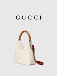 White Leather Branded Shoulder Bag Gucci Princess Diana Handbag
