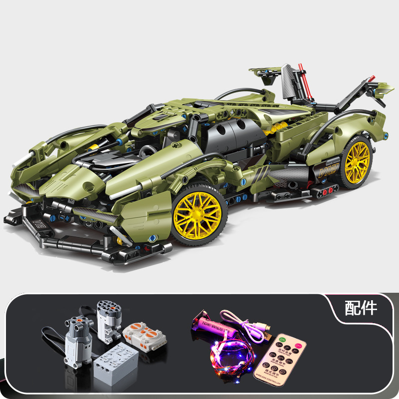 High Difficulty Moc Assembly Building Blocks Car Toys LEGO Concept Sports Car Model
