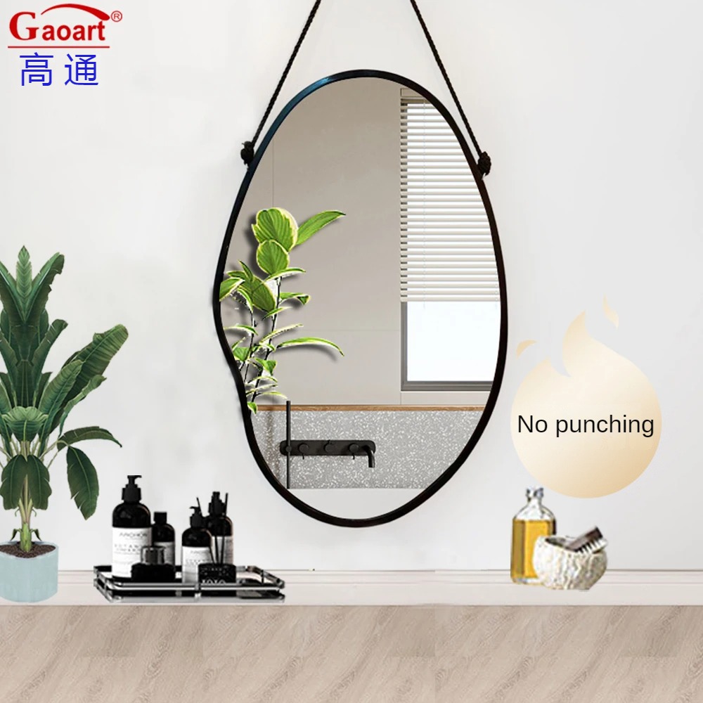 Wall Mirror Antique Lanyard Style Vintage Plastic Frame for Bathroom Toilet Decoration