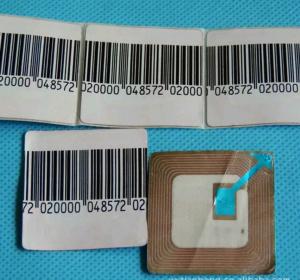 Wholesale ABNM EAS RF soft label with barcode for supermarket and retail store from china suppliers
