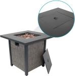 Metal Propane Outdoor Natural Gas Firepit Modern Smokeless Square