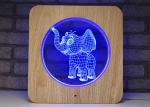 Smart 3D Elephant Light Transparent Acrylic With USB Cable Indoor Toys Red Green