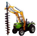 Hydraulic concrete pole erection machine for drilling deep earth hole, pole