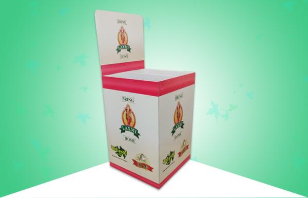 Glossy Food Snacks Cardboard Dump Bins Units 100% Recyclable Eye - Catching