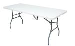 White Blow Moulded Portable Plastic Folding Table Chair Outdoor Stable 8ft 240cm