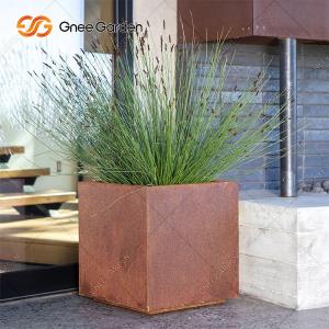 Wholesale Corten Steel Square Rusty Planter Boxes Weather Resistant For Flower from china suppliers