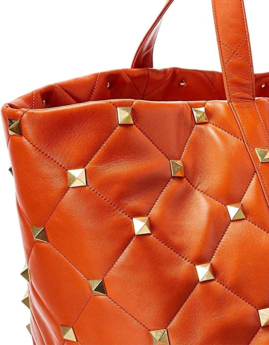 Valentino Maxi Roman Stud Leather Shoulder Luxury Brand Handbags Leather Lining