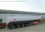 53m3 Steel Fuel Tanker Semi Trailer 4 Axles For Diesel ,Oil , Gasoline, Kerosene
