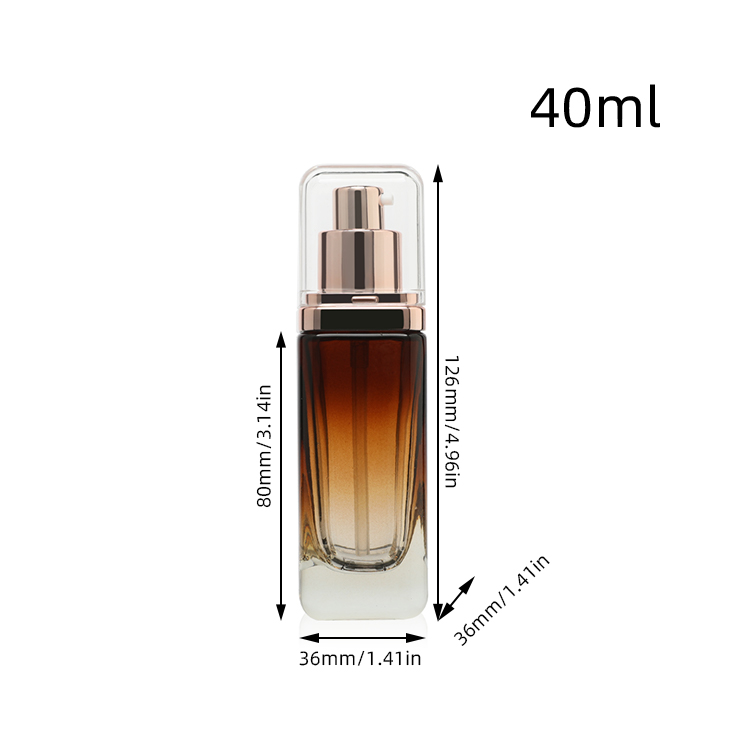 Empty Square 120ml Lotion Glass Bottles Spray Pump 4 Oz Amber Glass Bottles