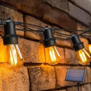 Wholesale Solar Powered 49ft 15pcs Hanging S14 Garden Festoon Lights from china suppliers