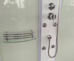 Cheap square framed sliding glass door steam shower cabin with seat