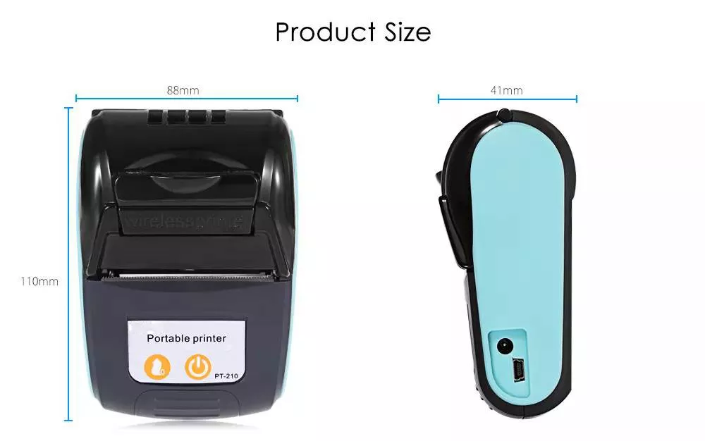 PT210 58mm Pos System Mini Portable Thermal Receipt Printer