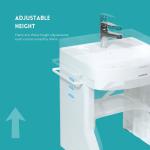 Safe Plastic White Children'S Bathroom Sink Baby Washstand Easy Installation
