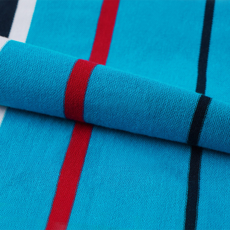 Low Shrinkage Textured Pique Fabric , 185cm Width Breathable Yarn Dyed Cloth