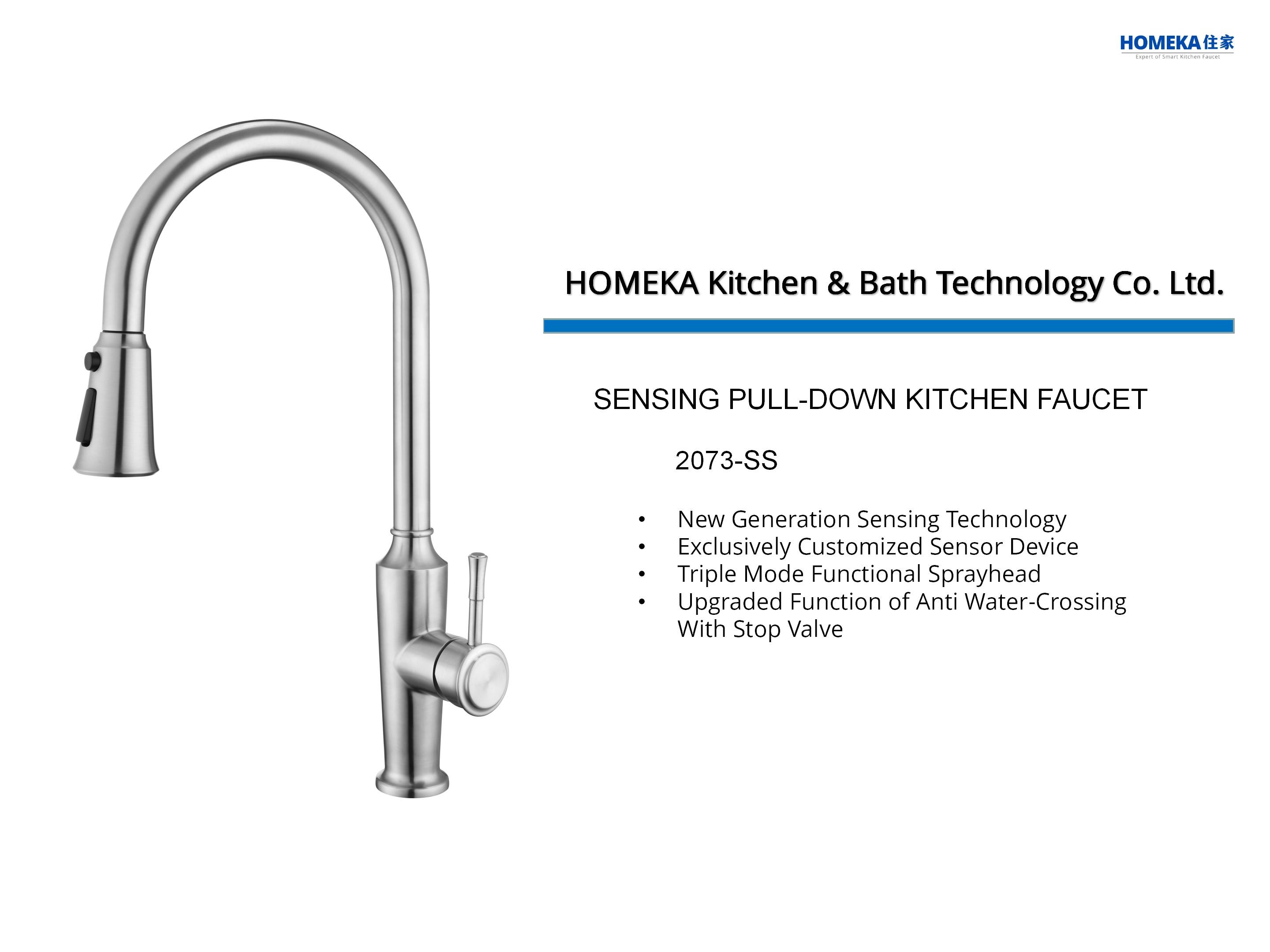 SUS304 Stainless Steel Touchless Sensor Kitchen Faucet