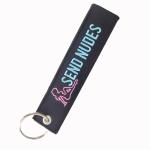 Send Nudes Trinkets Double Sided Embroidered Key Chain Metal Ring Key Chain