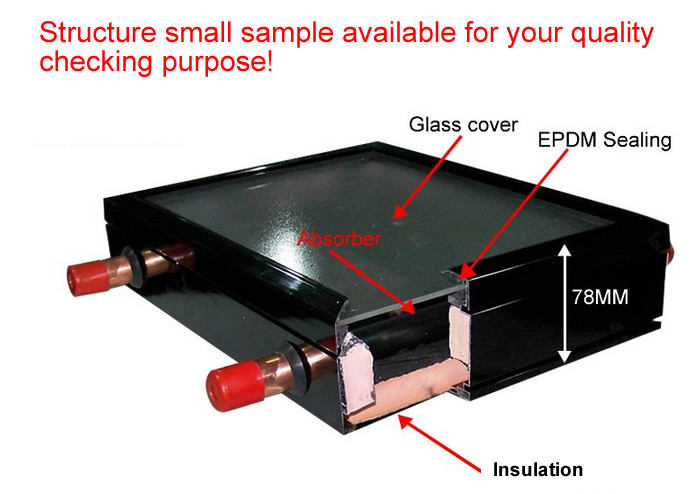Black Chrome Solar Hot Water Collector , Copper Pipe Small Solar Collector