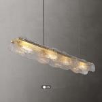 Art Deco Titanium E27 Glass Pendant Light Modern Stainless Steel