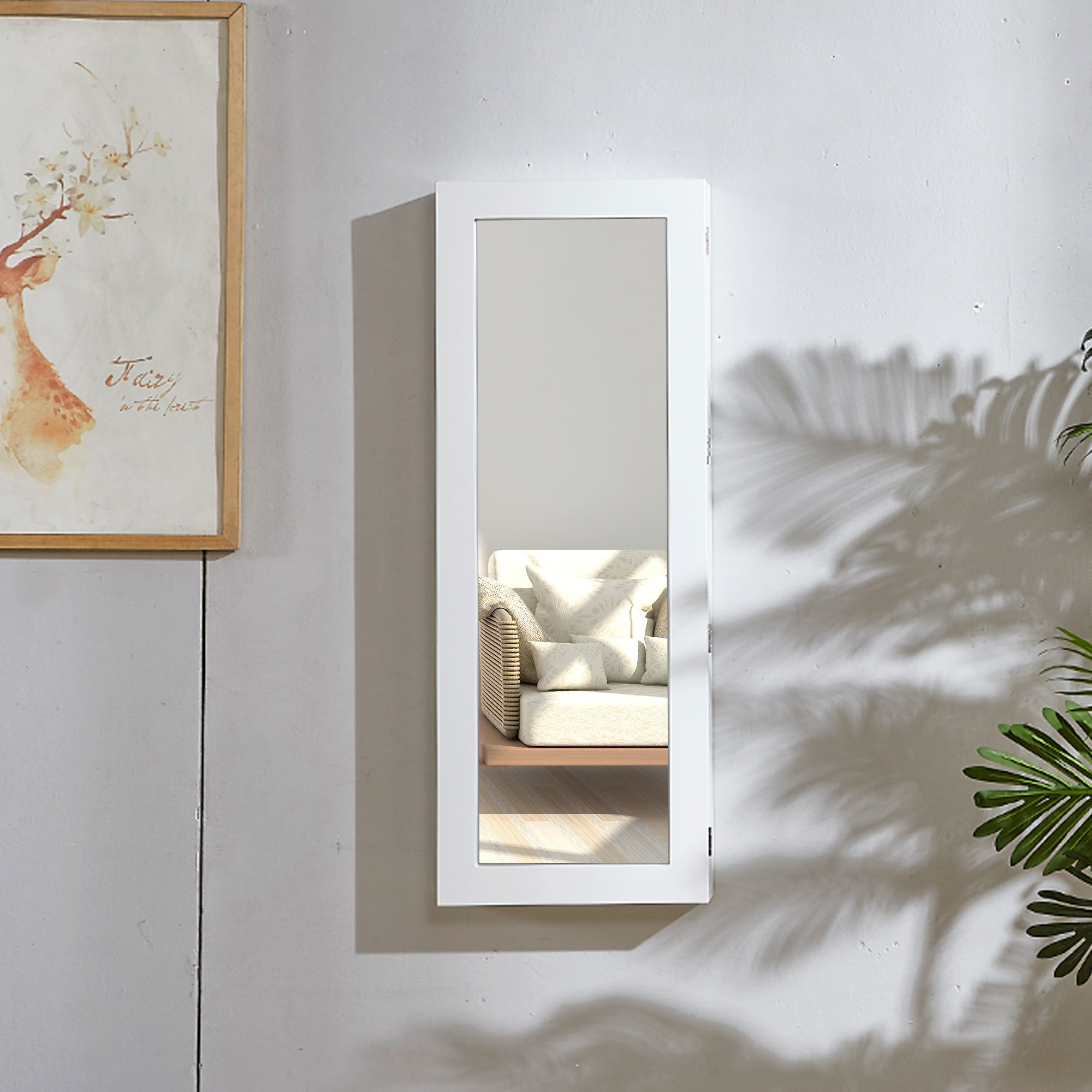 Waterproof Wall Mounted Ironing Board Cabinet MDF E1 Material Hide Away With Mirror