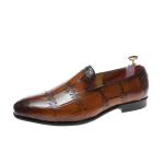Pointed Toe Anti Slippery Italian Handmade Mens Dress Shoes Genuine Leather