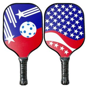 Wholesale Stars Stripes Pattern Print Carbon Fiber Surface Honeycomb Core Cushion Grip Pickleball Paddle from china suppliers