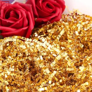 Wholesale 30g / Bag Ripple gold Shredded Paper Raffia Paper Gift Box Filler from china suppliers