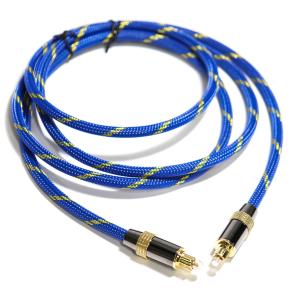 Wholesale Toslink Didital Optical Cable Plated Golden 4K Port woven Blue Rope Coaxial HiFi sound For Audiophile HiFi 1.2M 2M from china suppliers