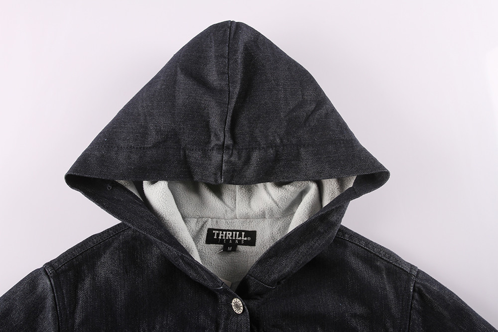 S M L XL 75% Cotton 25% Polyester Ladies Denim Coats For Winter