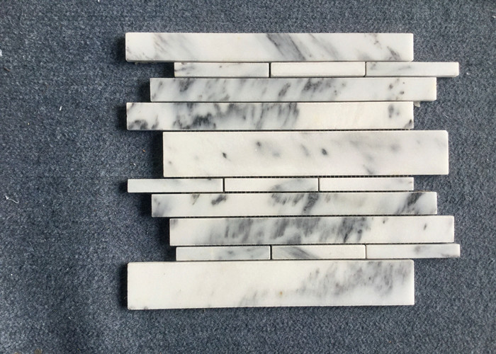 Oscar White Bathroom Natural Stone Mosaic Tile 10 Mm Thickness For Wall Decoration