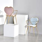 Heart Backrest Pink Wedding Chairs Forever Love Gold Painted Legs