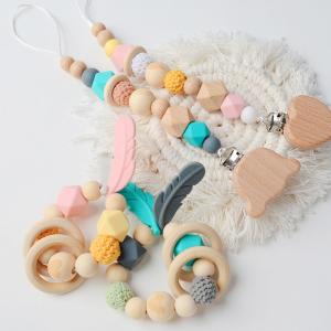 Wholesale DIY Ornament Baby Molar Teether Accessories Color Crochet Bear Baby Molar Bracelet Stall Toy from china suppliers