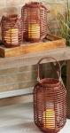 Metal Plastic LED Gift Light Wicker Lantern Set Magnetic Removable LED Candle W