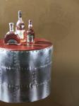 Aluminium Sheet Vintage Round Leather Top Coffee Table 0.287CBM Volume Durable